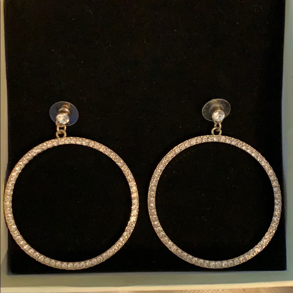 💎 Gold/Crystal Round Drop Earrings 💎